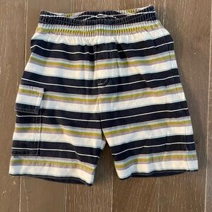 Tea Collection Striped Kids Shorts - Navy, White, Green